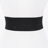 Wide Round Buckle Stretch Belt – Black