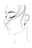 Checker Cutout Huggie Hoop Earrings - Matte Gold