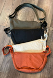 Nylon Crescent Crossbody Bag Rust