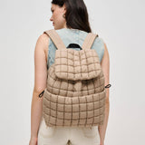 Alex Nylon Quilted Puffer Backpack Natural