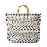 Myra Starlit Loom Hand-Embroidered Canvas Tote Bag – Twilight Sand