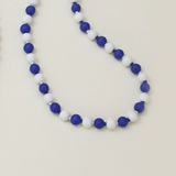 Game Day Two Tone Knotted Beaded Phone Strap Blue White