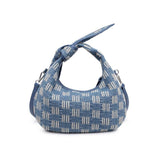 Paloma Woven Knotted Purse Crossbody Bag Denim Blue