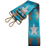 Turquoise Tan White Lone Star Adjustable Crossbody Bag Purse Strap Antique Brass