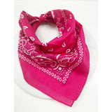 Fuchsia Paisley Pattern Bandana | 100% Cotton | 21x21"