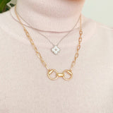 Equestrian Horse Bit Pendant Necklace - Gold Chain Necklace with Extender
