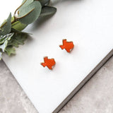 Texas On My Mind Druzy Stud Earrings, Orange