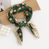Dandelion Print Ruffle Scarf & Head Wrap – Green