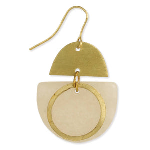 Soft Statements Brushed Gold Cream Resin Earring