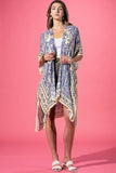 Lavender Loom Viscose Kimono | Retro Floral Boho Layer