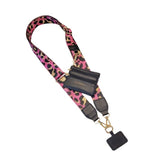 Clip & Go Phone Purse Crossbody Strap Zippered Pouch Magenta Leopard