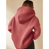 Solid Color Long Sleeve Slouchy Hooded Hoodie Sweatshirt Mauve