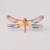 Iridescent Dragonfly Pin – Gold Tone