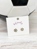 Kids Clip On Sports Stud Earrings Soccer