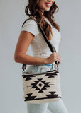 Cream & Black Aztec Crossbody Bag