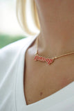 Texas Tech Red Raiders Slogan Necklace — Red & Shiny Gold