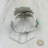 Silver & Green Turquoise Stone Concho Cuff Bracelet