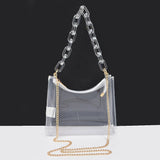 Transparent Chain Clear Stadium Shoulder Crossbody Bag