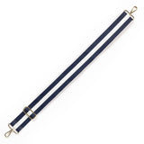 Navy Blue White Preppy Stripe Adjustable Crossbody Bag Purse Guitar Strap