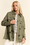 Star Printed Baby Doll Front Snap Jacket