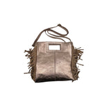 Marion Iridescent Leather Handbag – Gold