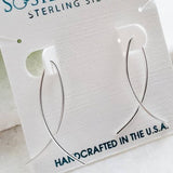 Sterling Silver Infinity Wishbone Threader Hoop Earrings