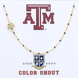 Texas A&M Aggies Enamel Bead Necklace – 18K Gold Plated