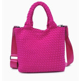 Sky's The Limit Woven Small Neoprene Crossbody Tote | Fuchsia