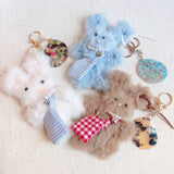 Brush My Rabbit Bag Charm Keychain White