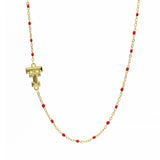 Texas Tech Red Raiders Logo Enamel Bead Necklace – 18K Gold Plated