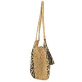 Magid Leopard Print Straw Jute Circle Tote