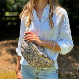 Vintage Look Floral Sling Crossbody Bag Indigo Bloom