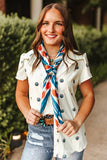 Teal & Orange Horse Aztec Double-Sided Wild Rag