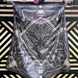 Highway Gray White Western Southwestern Wild Rag Scarf Accent