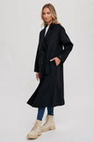 Handmade Double Breasted Longline Coat - Black