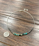 Navajo-Style Rondelle Gemstone Bead Necklace – Adjustable 15–18"