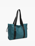 Lydia Drawstring Nylon Tote in Peacock