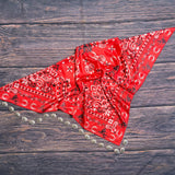 Western Bandana Print Wild Rag Scarf | Red | 36x36
