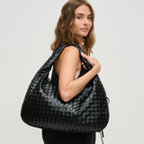 Victoria Woven Vegan Leather Hobo Bag | Natural