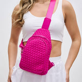 Beyond the Horizon Woven Neoprene Sling Backpack | Fuchsia