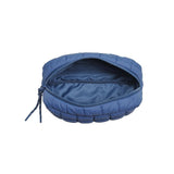 Cloud Nine Quilted Puffer Nylon Cosmetic Pouch in Denim