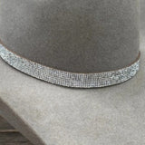 Rhinestone Crystal Suede Leather Hat Band