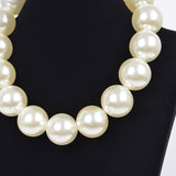 Ivory Oversized Round Faux Pearl Statement Necklace