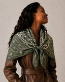Olive Rose Border Square Scarf, 35.4 x 35.4 in