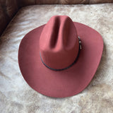 Tooled Vegan Leather Western Hat Band with Silver-Tone Buckle