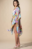 Wild Petal Viscose Kimono | Watercolor Floral Boho Layer