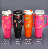 Hot Pink Gold Cheetah Print 40 oz Stainless Steel Insulated Tumbler