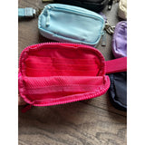 Nylon ID Pouch Wallet with Wristlet Strap Sky Blue