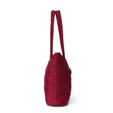 Everyday Tote Bag Quilted Puffer with Heart Bag Charm Cherry Red
