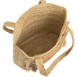 Magid Metallic Leopard Print Natural Straw Jute Tote